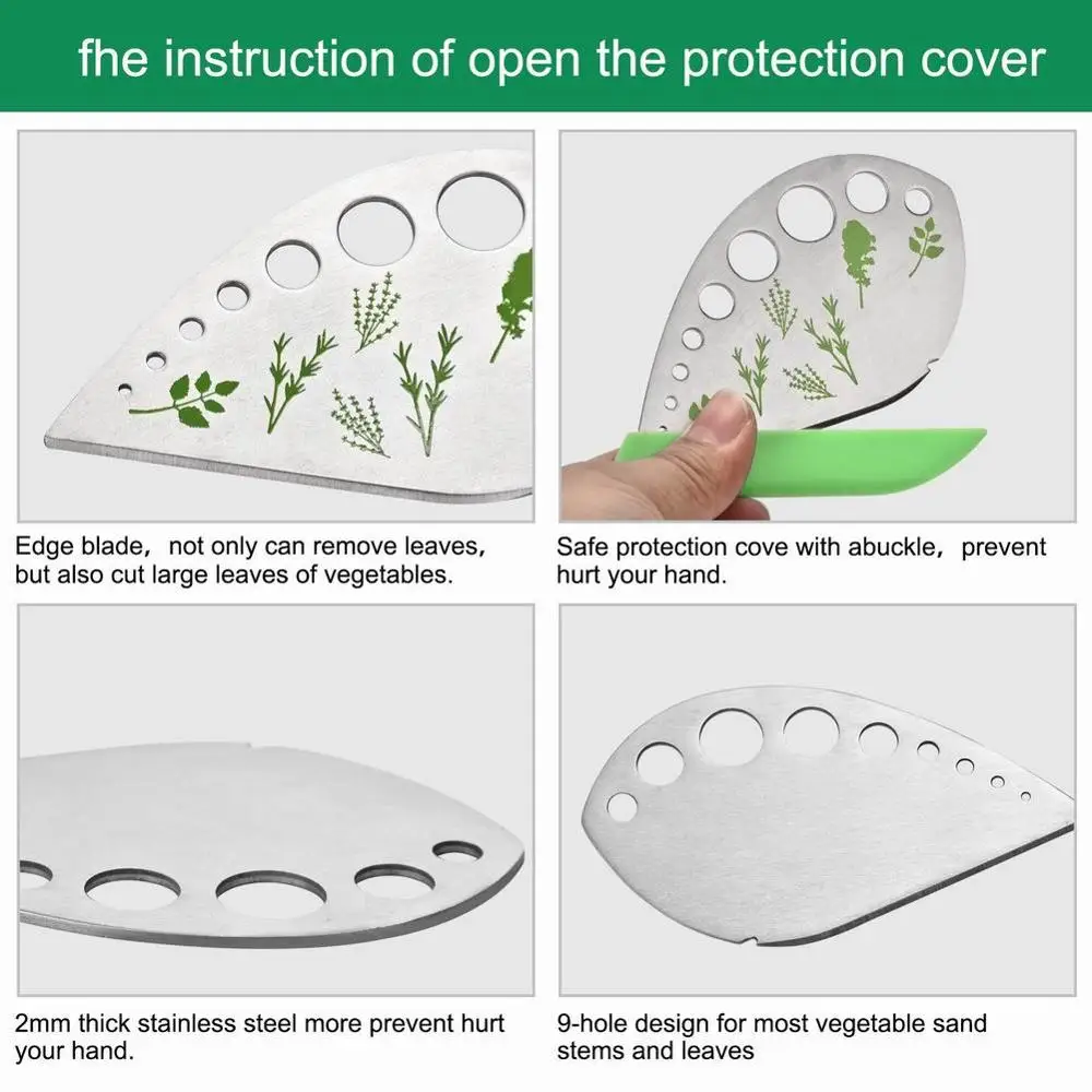 

Kitchen Accessories Leaf Herb Stripper Holes Vegetable Leaf Separator Stripping Tool For Chard Collard Greens Kale Herb