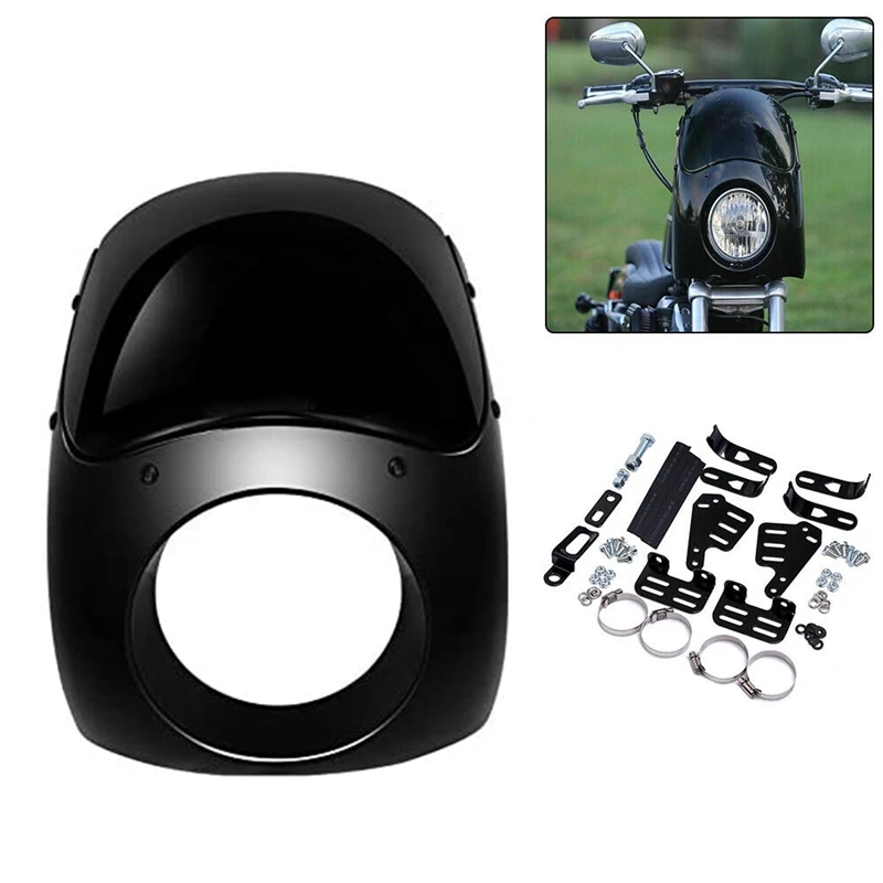 

Motorcycle Headlight Fairing Covers Screen Windshield Cover Kit for Sportster XL 883 Dyna Street Glide