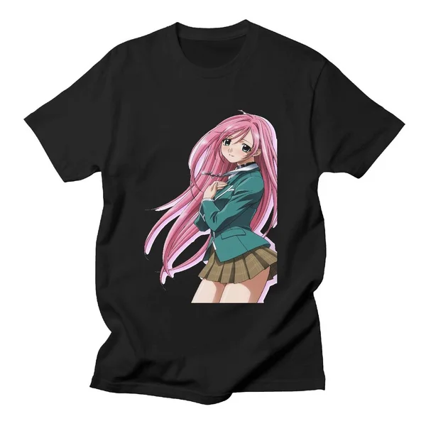 

Summer t-shirts Women's Rosario Vampire Pmoka Akashiya Short Sleeve T-Shirt Black