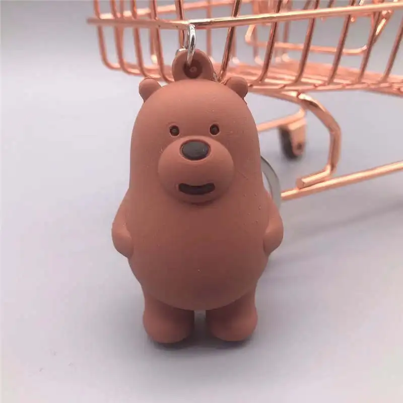 bear 2 LXJERY 3 вида стилей милый мультяшный медведь панда полярный медведь брелок ПВХ Мы Голые Медведи брелок для женщин сумка Шарм брелок подарки - Цвет: bear 2
