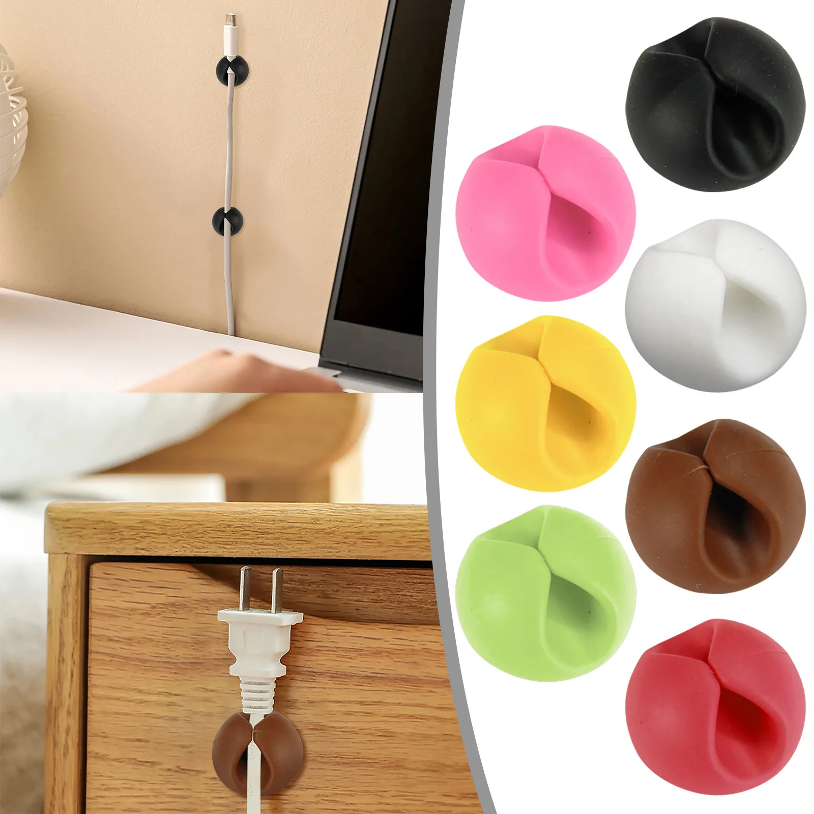 

USB Winder Organizer Silicone Cable Management Clips Desktop Wire Manager Cord Holder For Headphone Earphone Mouse Bobbin Winder