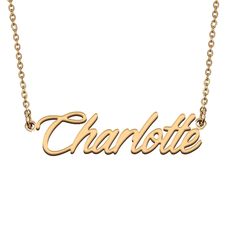 

Charlotte Custom Name Necklace Customized Pendant Choker Personalized Jewelry Gift for Women Girls Friend Christmas Present