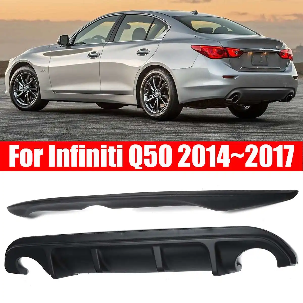 2 шт. для Q50 ABS Материал Автомобильный задний бампер диффузор спойлер Infiniti