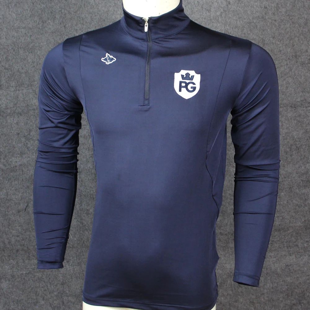 Мужская футболка для тренировок PG Спортивная с длинными рукавами и воротником на