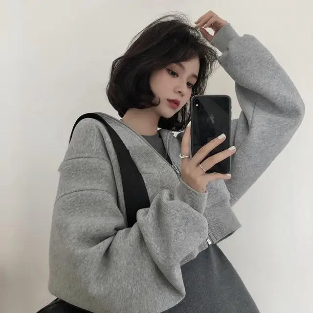 

Hoodies Women High Waist Short Type Hooded Jacket Women's Sweater Hoodies Sweatshirts Tops Sudaderas