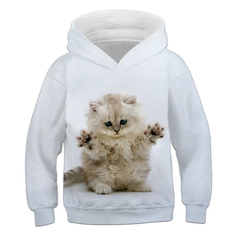

Kawaii Cat Hoodies Sweatshirts Kids Animal 3D Print Clothes Girls Boys Autumn Children's Long Sleeve Pullovers Unisex Tops 4-14y