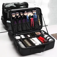 professional makeup case fashion waterproof large cosmetics organizer makeup tool storage box suitcase for makeup artists ladies