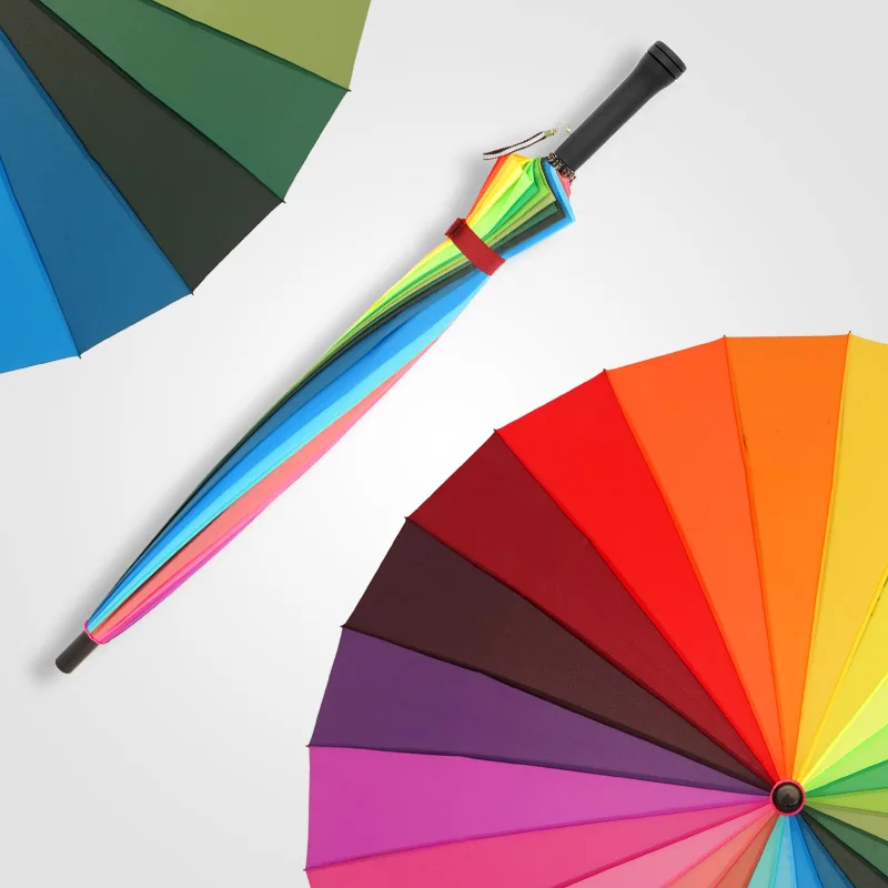 Online Ombrello Arcobaleno Uomo Grande Viaggio Portatile Antivento Golf Esterno Ombrello Da Pioggia Lusso Grande Guarda Chuva Home Rain Gear DA60YS