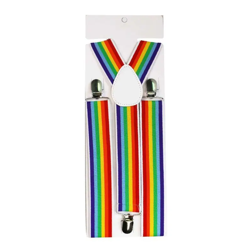 

2020 New Children Rainbow Strap Clip Colorful Striped Baby Suspenders Belt Boys and Girls Fashion Straps Anti-drop Belts Buckle
