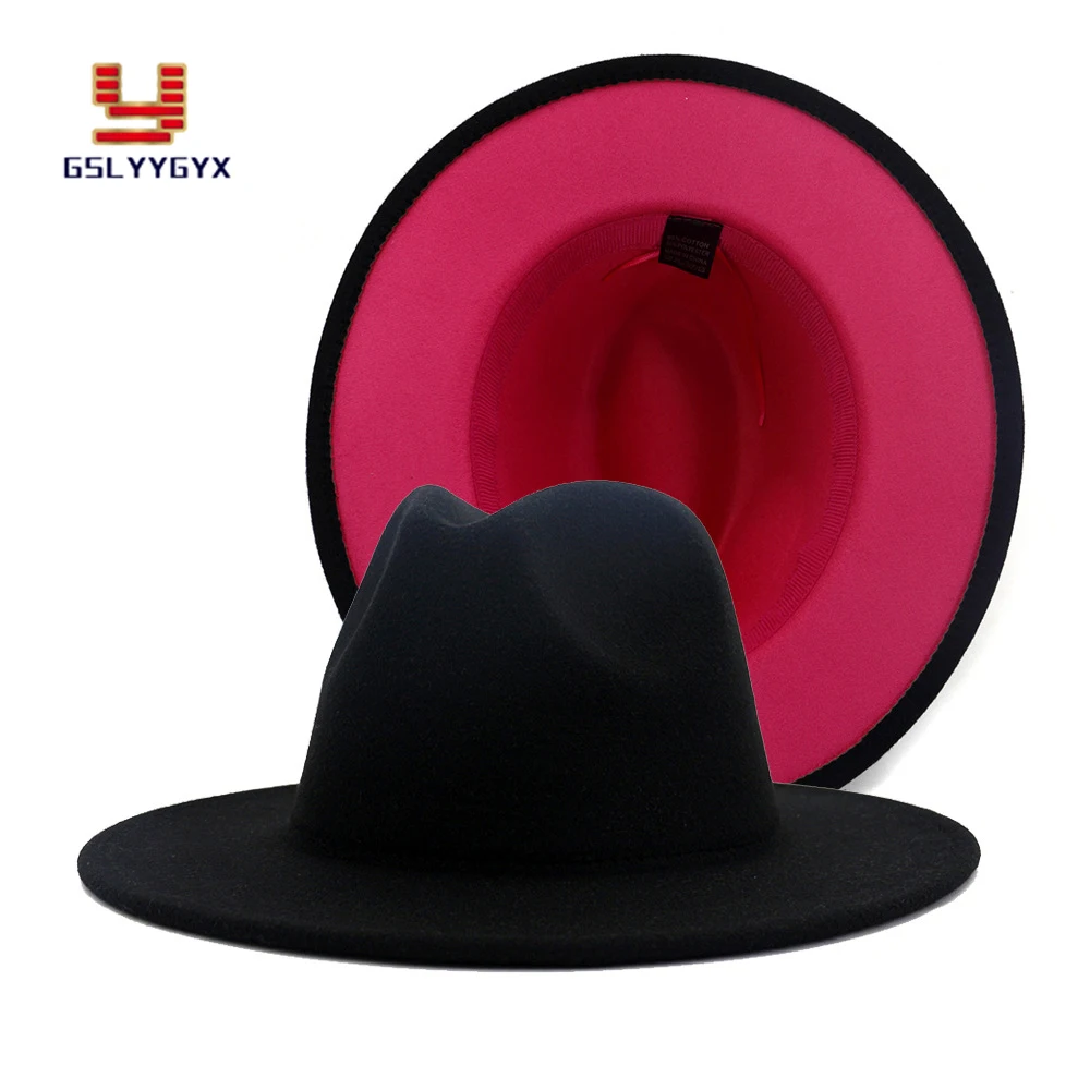 

New Fashion British Classic Wide Brim Woolen Felt Fedora Hat Ladies Gentlemen Elegant Church Gift Wedding Hat and Caps