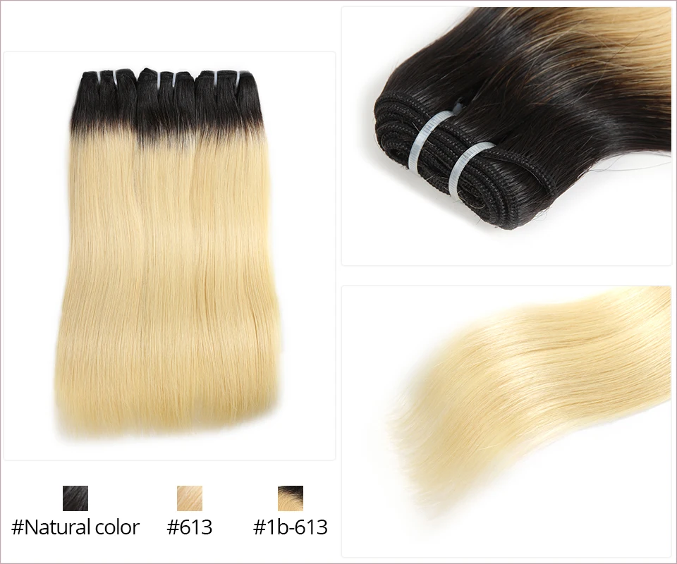 Ali queen hair Products 10A прямые девственные бразильские волосы пряди блонд 613/натуральный черный/1b-613 натуральные кудрявые пучки волос