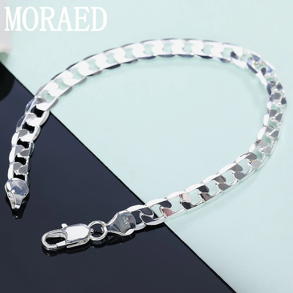 

Браслет-цепочка из серебра 925 пробы, 8 дюймов, 8 мм