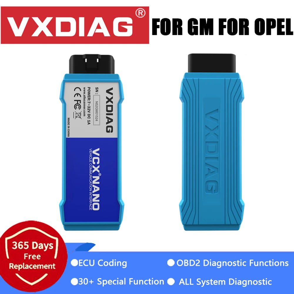 

VXDIAG VCX NANO For GM For Opel OBD2 Code Scanner auto Diagnostic tools for GDS2 ECU programming Car diagnosis For Chevrolet