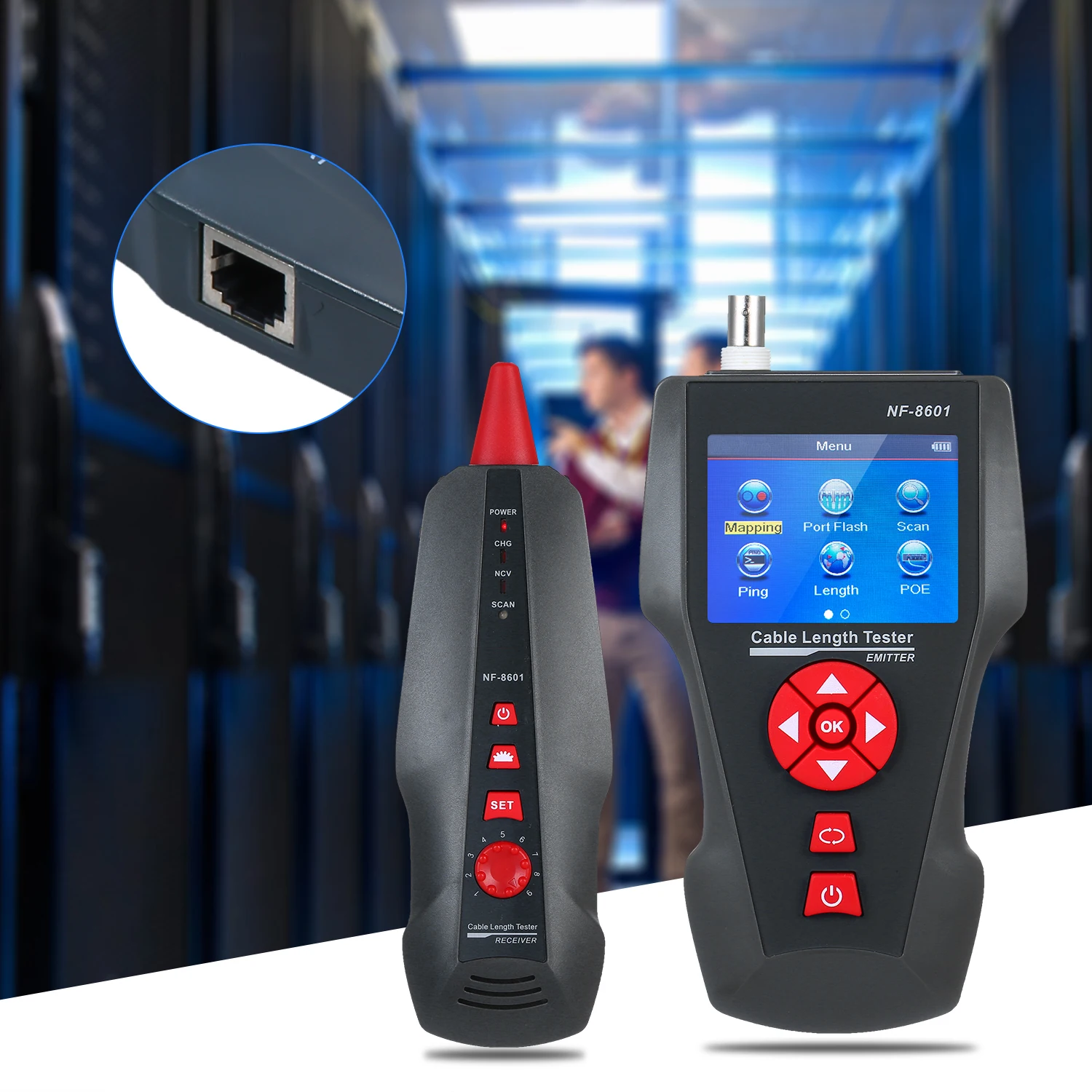Тестер сетевого кабеля с ЖК дисплеем проводной трекер RJ11 RJ45 BNC видоискатель длины
