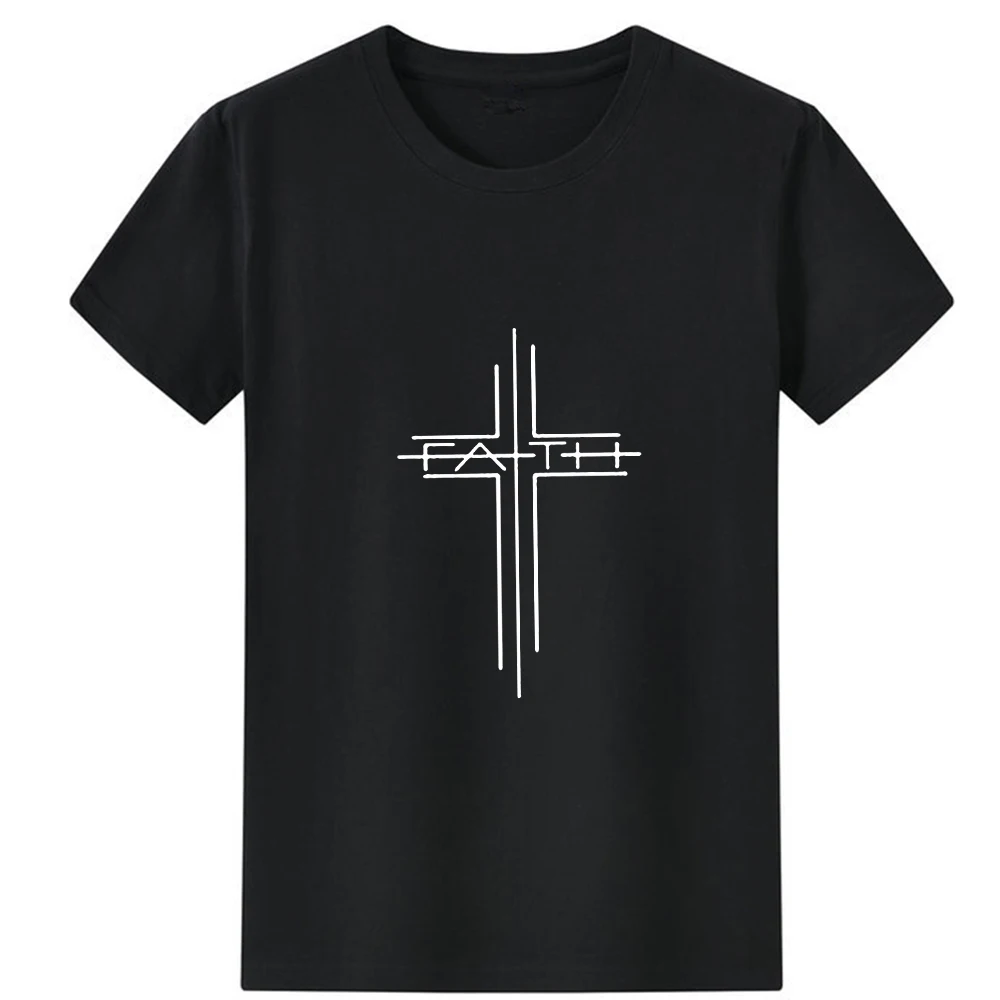 

Cross Street Tshirts for Women Letter Fath Printed Woman T-shirt Casual Women Short Sleeve Hipster Graphic Tee Fashion Wild Top