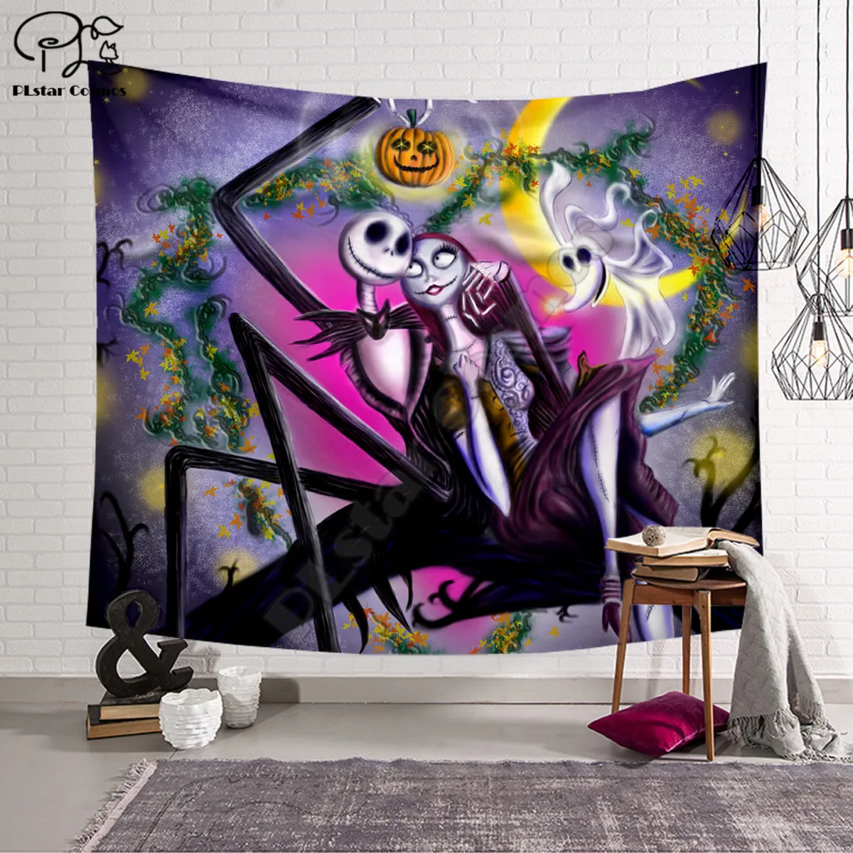 

PLstar Cosmos Tapestry The Nightmare Before Christmas 3D Printing Tapestrying Rectangular Home Decor Wall Hanging style-1