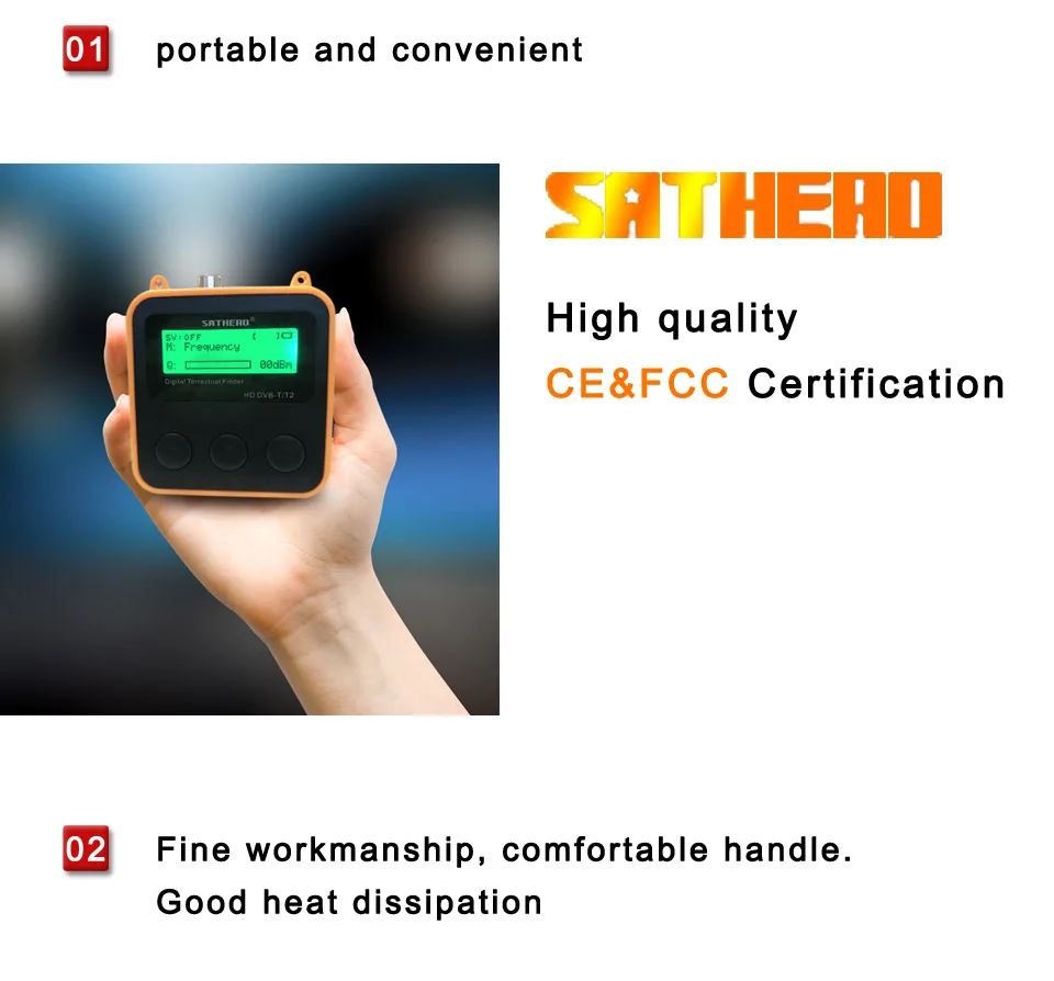 Sathero SH-110HD DVB-T DVB-T2 ТВ сигнальный Тестер Карманный наземного сигнала цифровой dvb T2 Finder метр ЖК-экран dvbt2 sat finder за цифровое тв приставка