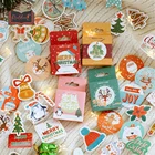 46 шт. милые Мультяшные рождественские наклейки Kawaii DIY Скрапбукинг планировщик журнал наклейка хлопья подарки упаковочные этикетки герметичные бирки