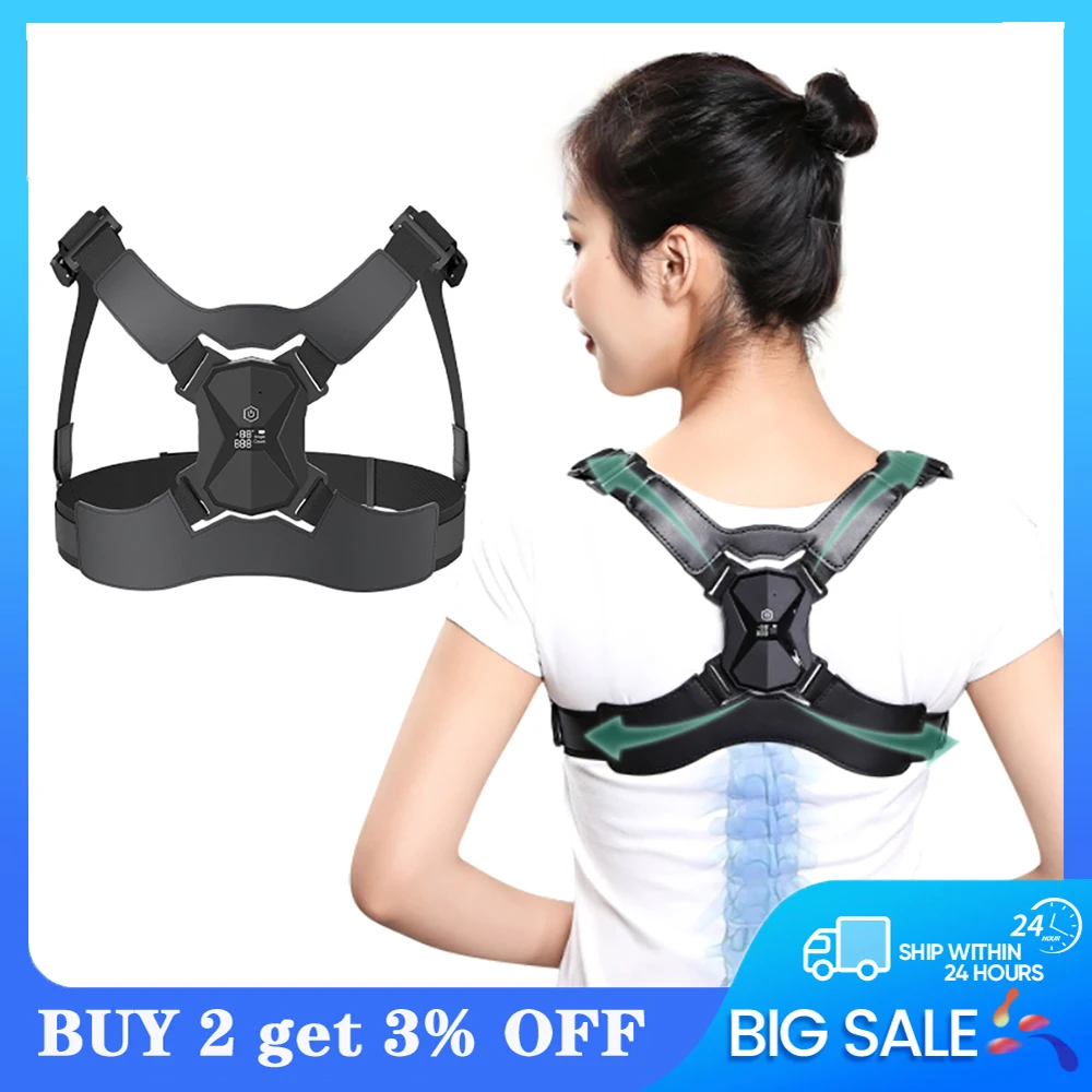 

Умный Корректор осанки тела, поддерживающий растягивающий бандаж для спины, ремень для взрослых и детей, Наплечные ремни, тренажер для корр...