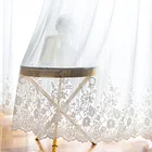 Европейские Белые Кружевные тюлевые шторы для гостиной, роскошные прозрачные шторы из вуали с цветочным узором, оконные шторы для спальни, кухни, Свадебный декор