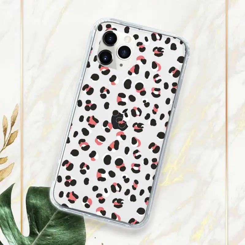 

Leopard animals Phone Case Transparent for iPhone 11 12 mini pro XS MAX 7 8 6 6S Plus X 5S SE 2020 XR