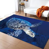 Deep Blue Sea Creatures Bathroom Prevent Slippery Bibulous Rugs Bath Mat Door Mats Shark Sea Theme Foam Front Kitchen Rug Carpet