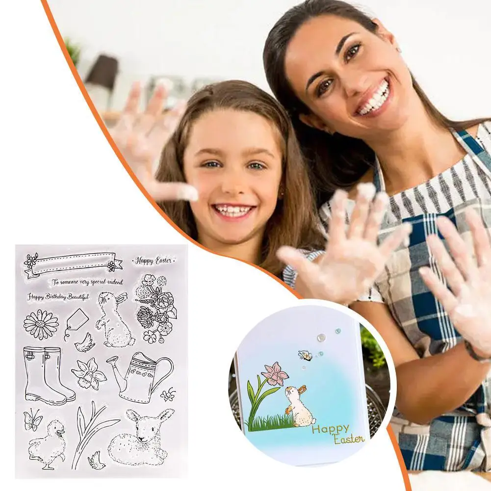 

Gardening Transparent Clear Stamps Silicone Seals Roller Tools Making Stamp Photo Card Scrapbooking For DIY Album J2I0