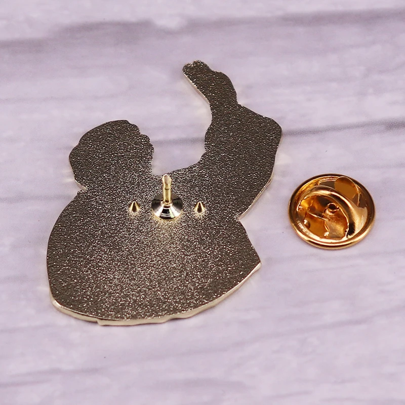 Брошь с подсолнухом HS эмалированная булавка тонкой линией однонаправленный