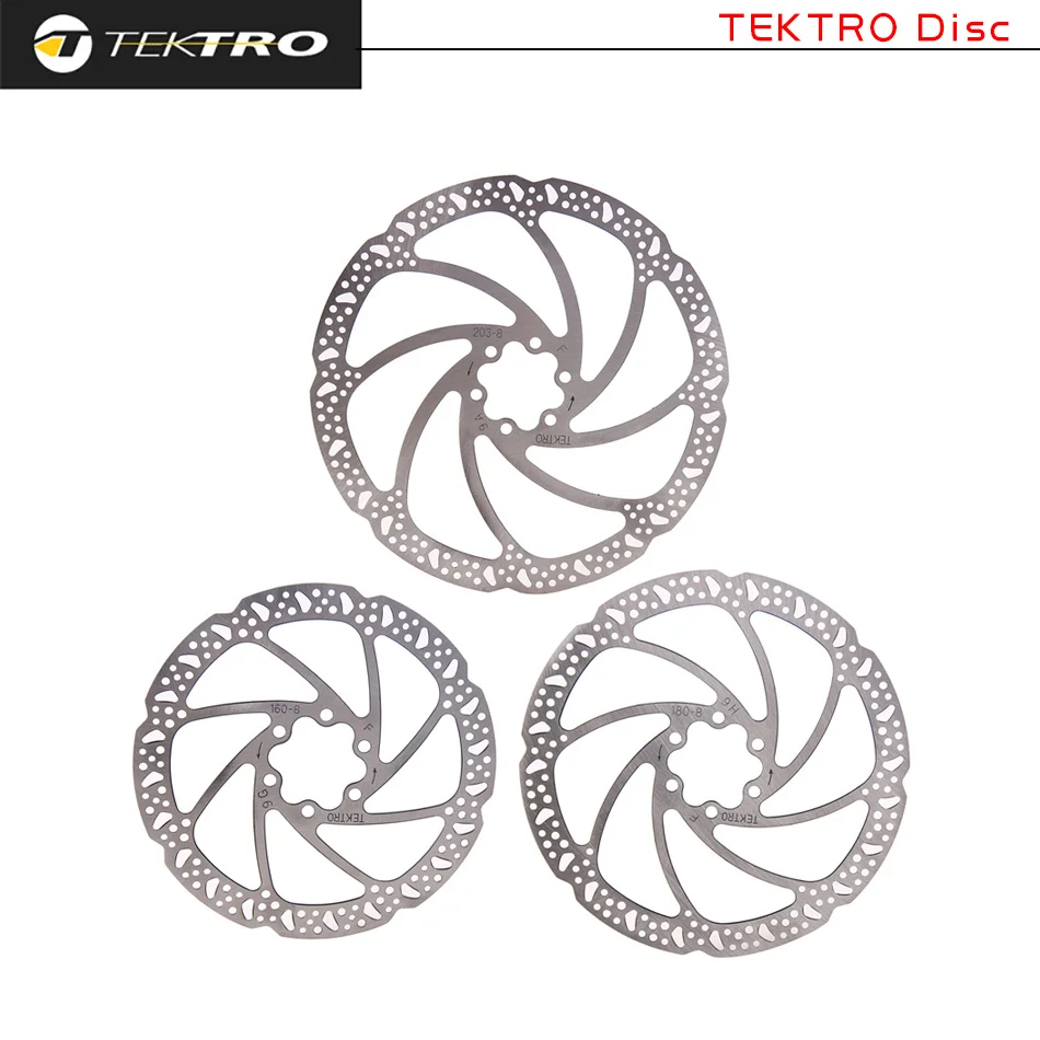 TEKTRO MTB Bicycle Disc Brake Rotor Bike Hydraulic Disc Brake Discs 160mm 180mm 203mm For Road Mountain Foldable Bike Brake Pads