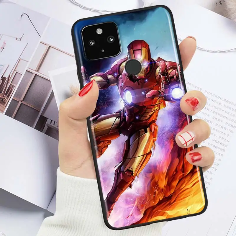 

Marvel Iron Man Cool Shockproof Cover for Google Pixel 5 5A 4 4A XL 5G Black Phone Case Shell Soft Fundas Coque Capa Cover