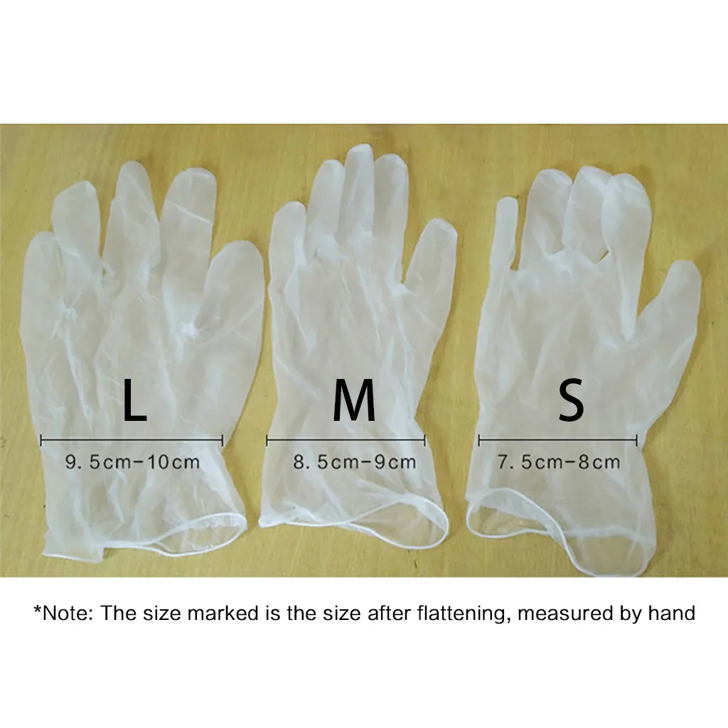 20 шт прозрачные виниловые защитные перчатки для пищевых продуктов бытовые