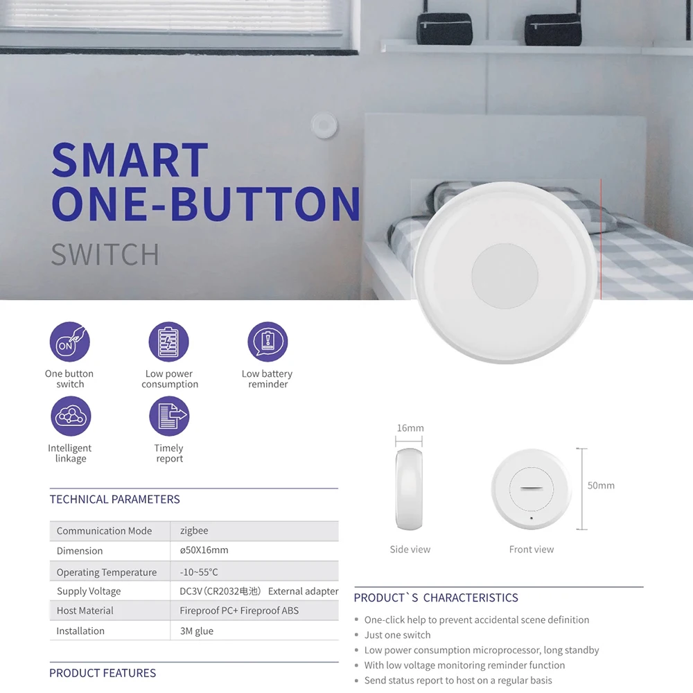 Zigbee Беспроводная SOS/Аварийная кнопка пейджер для осени сигнализация система