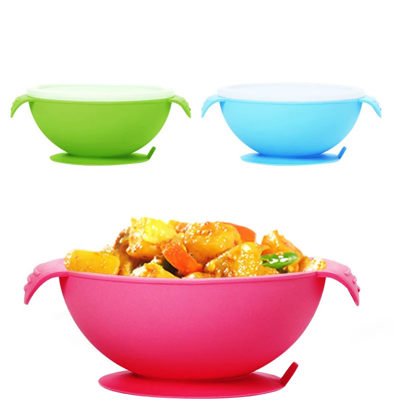 Чаши для кормления младенцев с присоской тренировочные детские силиконовые чаши