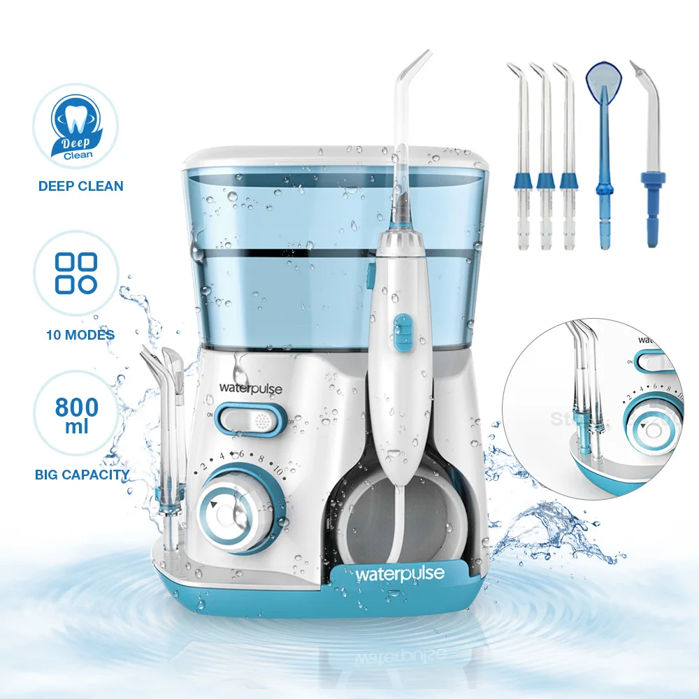 

Waterpulse V300 Oral Irrigator Water Dental Flosser With 5 Jet tips 800ml 10 Mode Teeth Cleaning Oral Hygiene Travel Water Floss