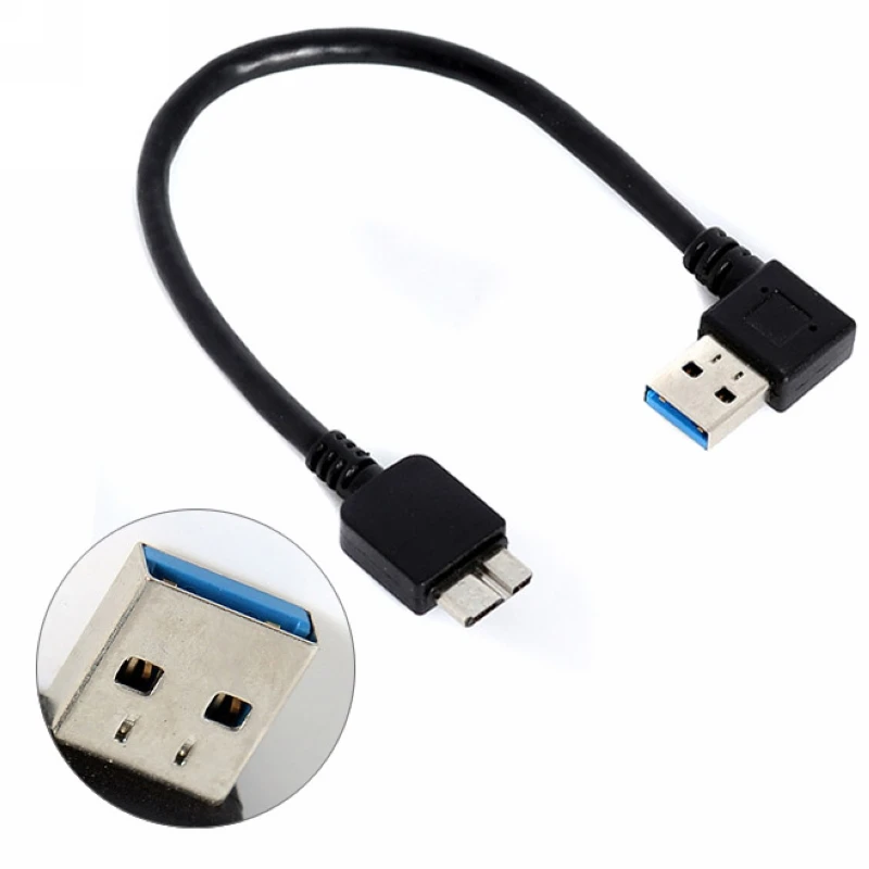 

20cm High Speed USB3.0 Adapter Cable Black USB 3.0 Right Angle Type A Male to Micro B Male Connector FOR Compute