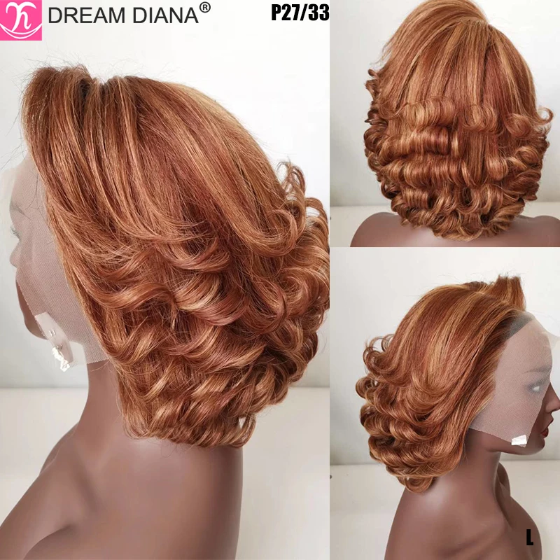 DreamDiana малазийский Омбре волнистые человеческие волосы парик без клея 150