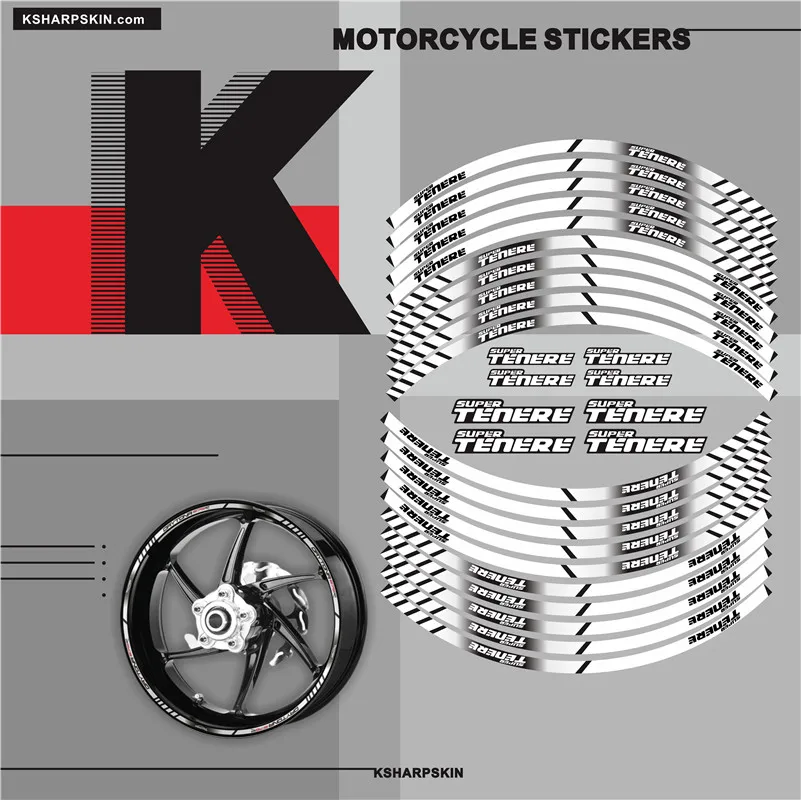 Новые наклейки на внешнее колесо мотоцикла Светоотражающие украшения полосатые