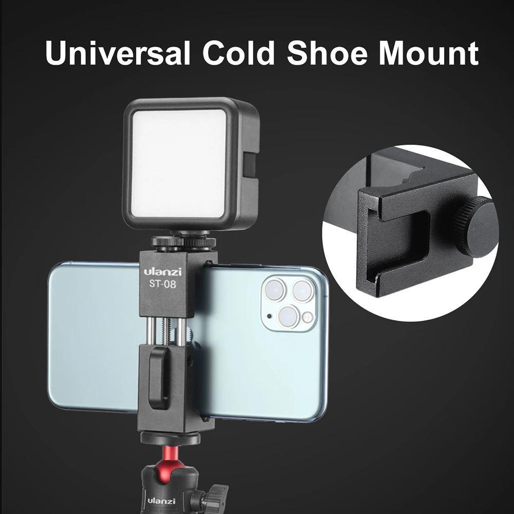 ulanzi st 08 metal phone holder clip with cold shoe mount for rode wireless go microphone for iphone 11 pro max samsung huawei free global shipping