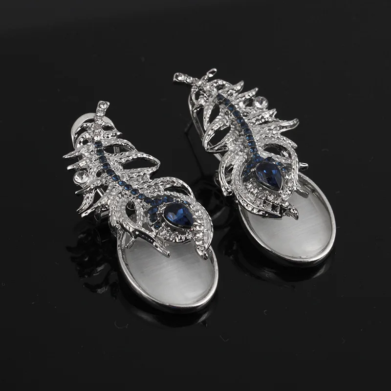 Женские серьги в виде крыльев Ангела роскошные серебряные с