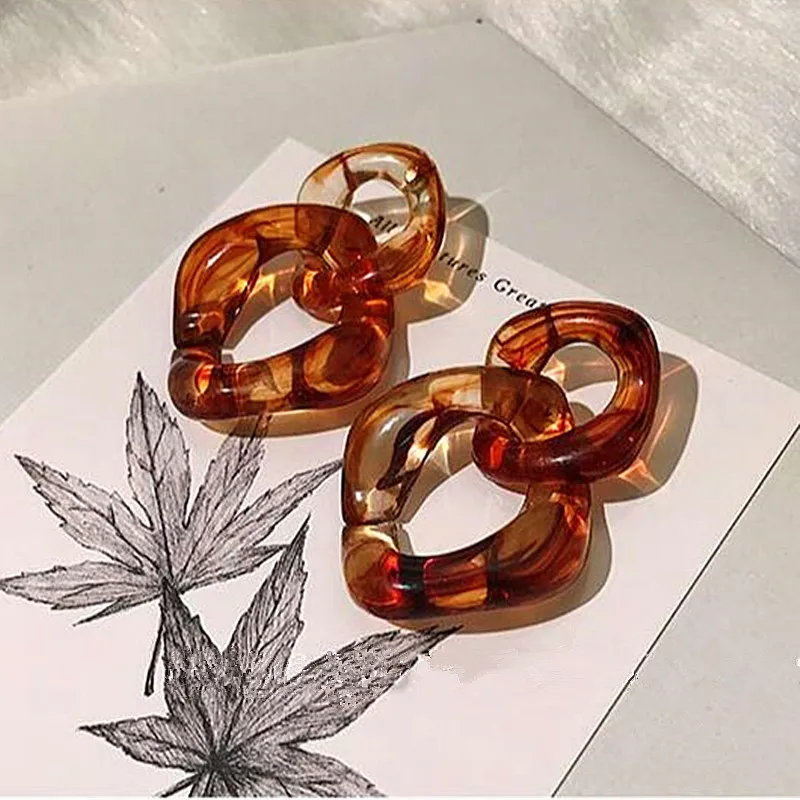 Богемные акриловые висячие серьги из черепаховой черепахи для женщин