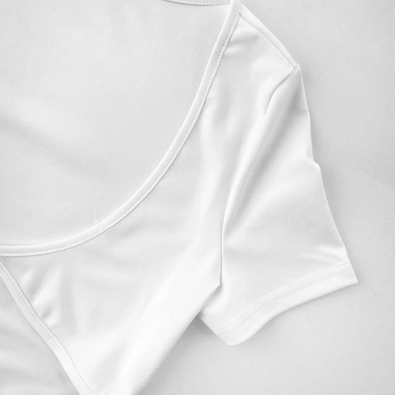 

Sexy Solid Color Silk Cotton Lace-Up Navel Exposed T-Shirt for Women, All-Match Temperament, Cool V-Neck Blouse