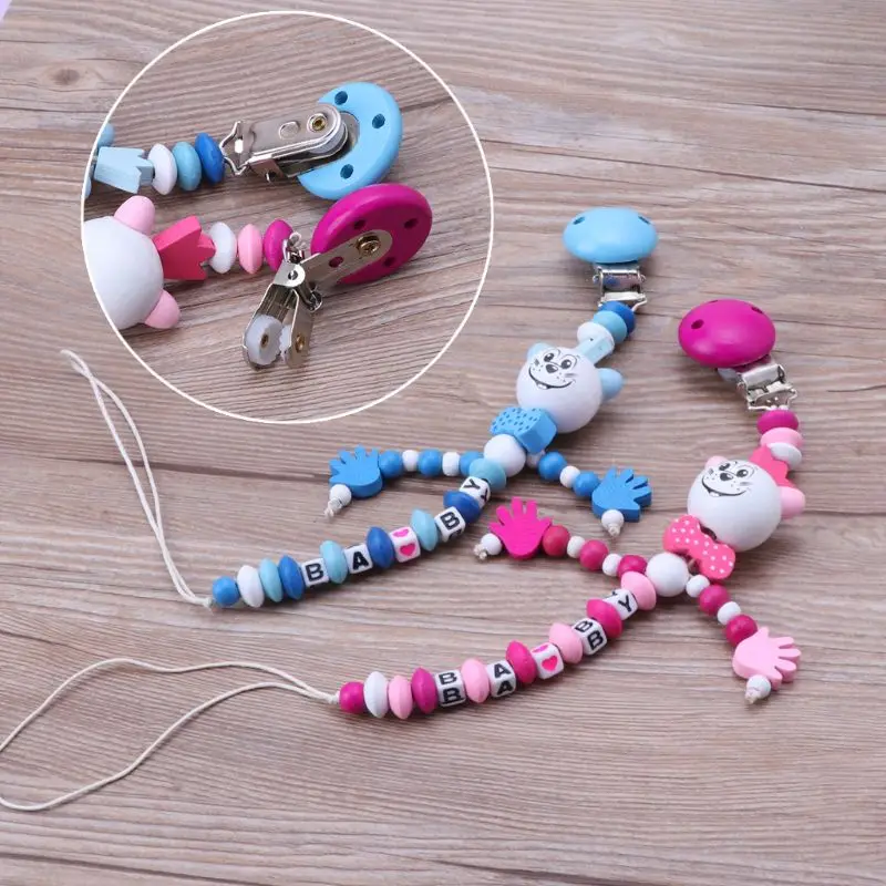 

Baby Pacifier Clip Chain Infant Boys Girls Letters Toys Teether Pacifier Chain Holder Baby Nipple Feeding