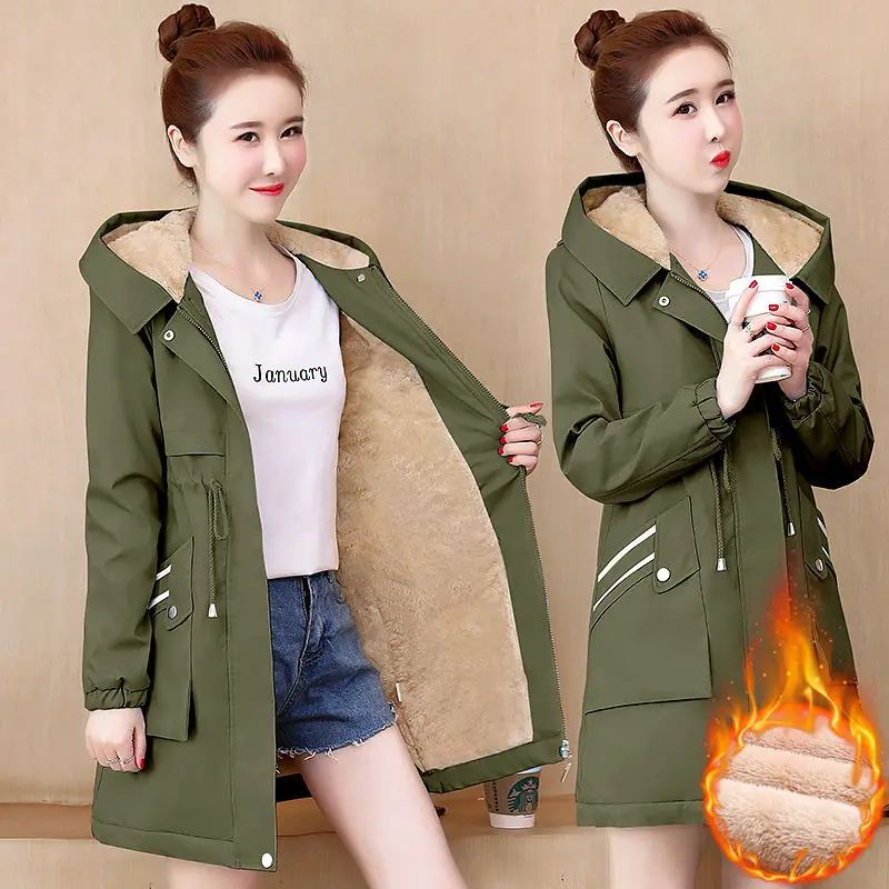 Женская бархатная теплая куртка с капюшоном Осень-зима | одежда