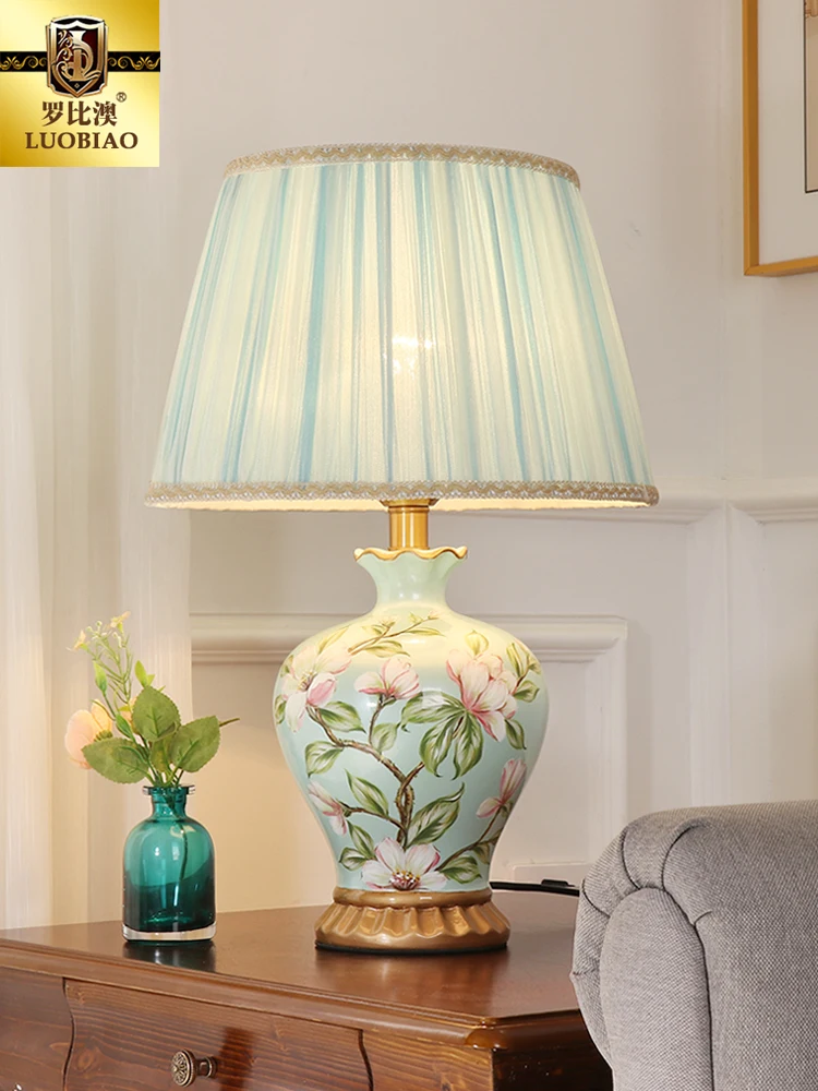 Керамическая Настольная лампа TUDA в европейском стиле для спальни гостиной