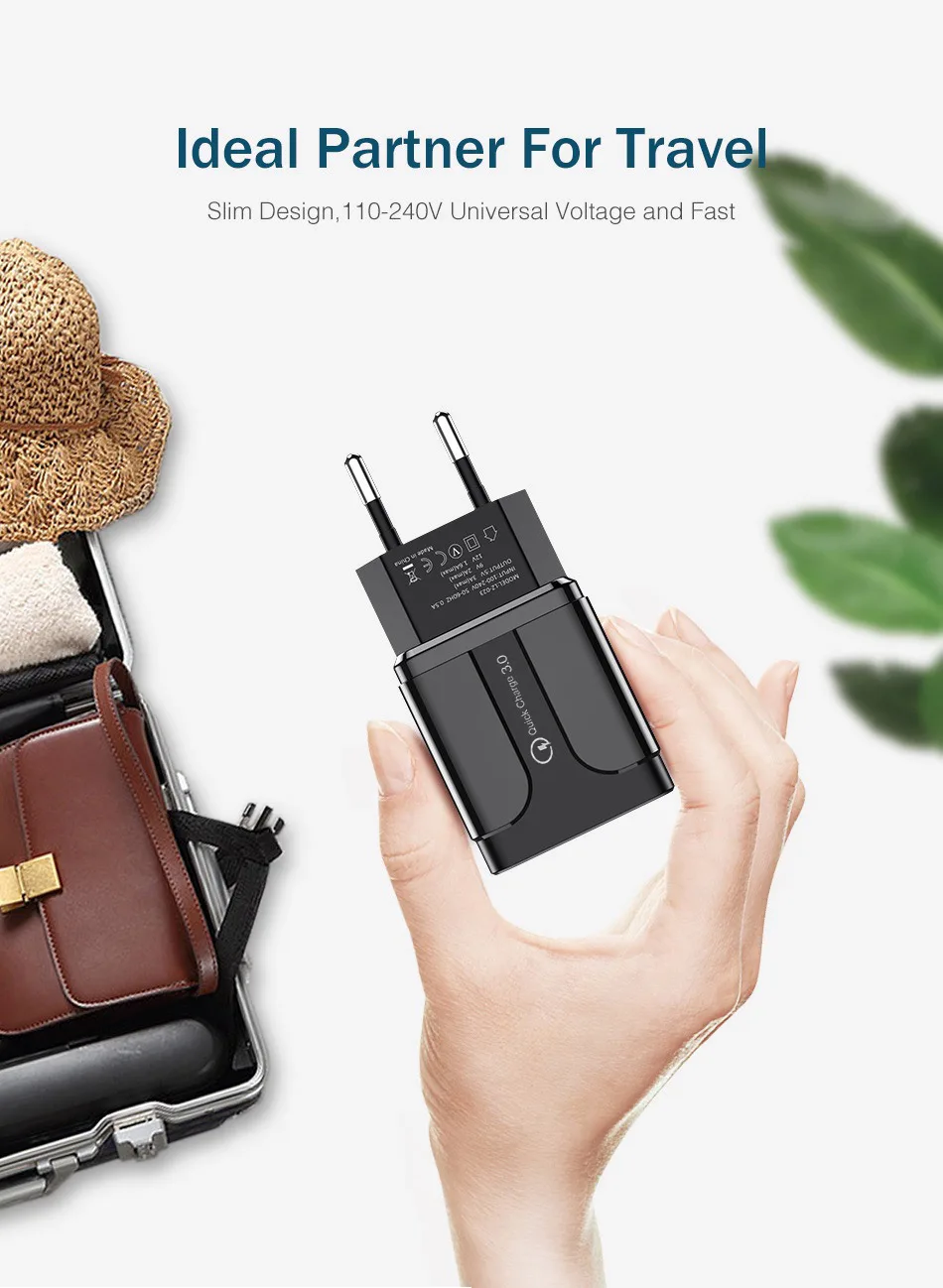 YKZ USB зарядное устройство, зарядное устройство для мобильного телефона 18 Вт QC3.0 Быстрая зарядка EU US настенное зарядное устройство для iPhone samsung Xiaomi huawei телефонный адаптер