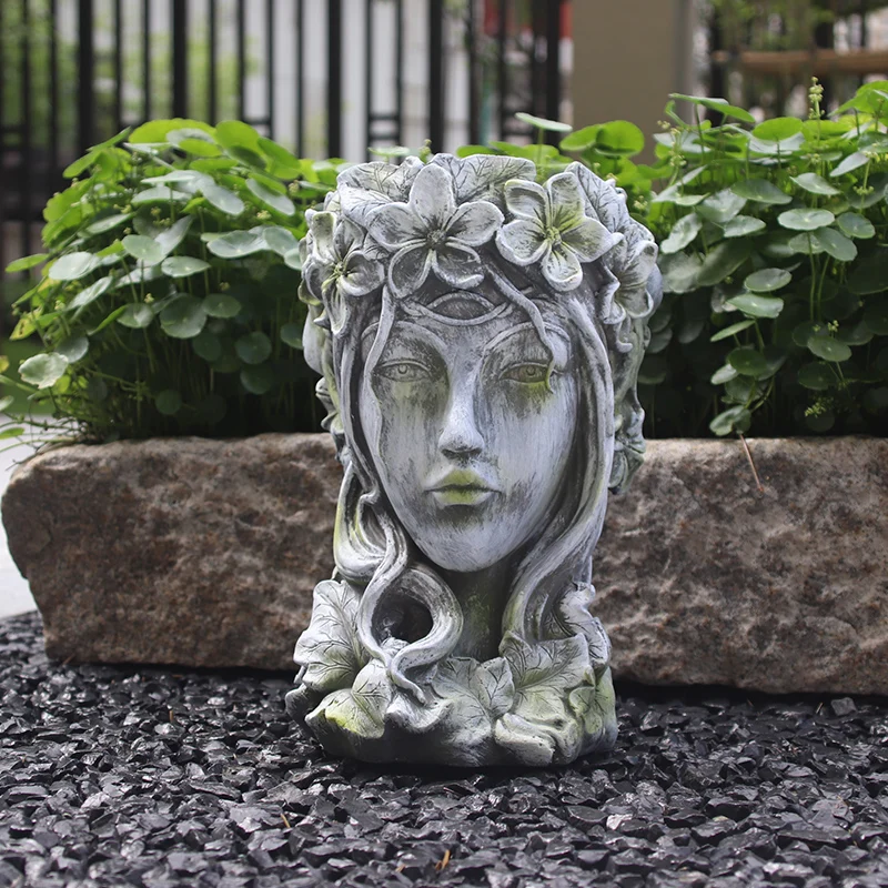 

Creative Country Retro Human Head Succulents Flower Pot Decor Modern Venus Goddess Art Pot Vase Home Garden Outdoor Decor