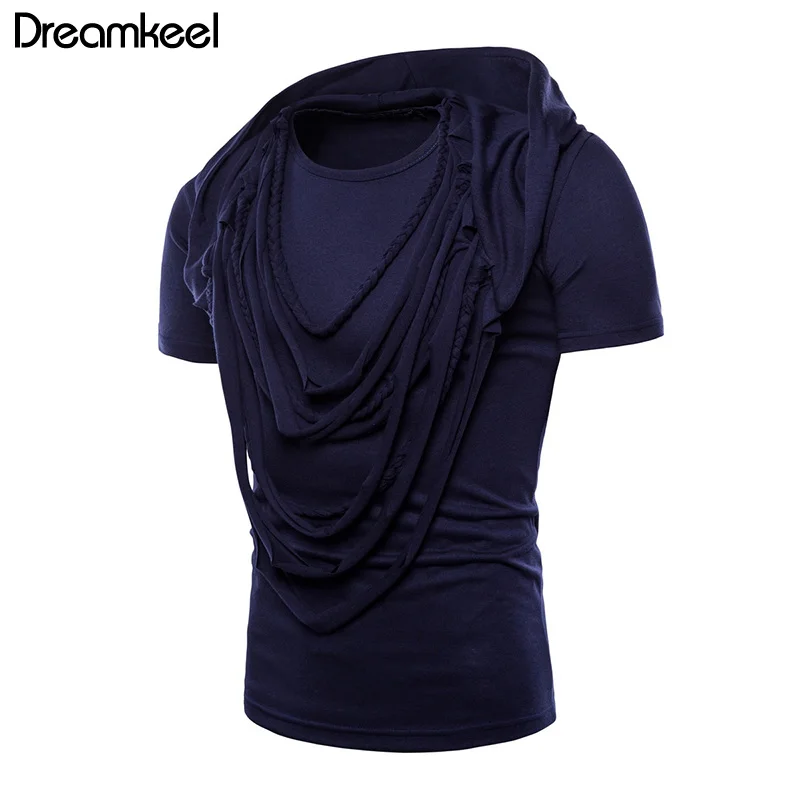 Мужская футболка в стиле хип-хоп с кисточками необычный дизайн панк-рок уличная