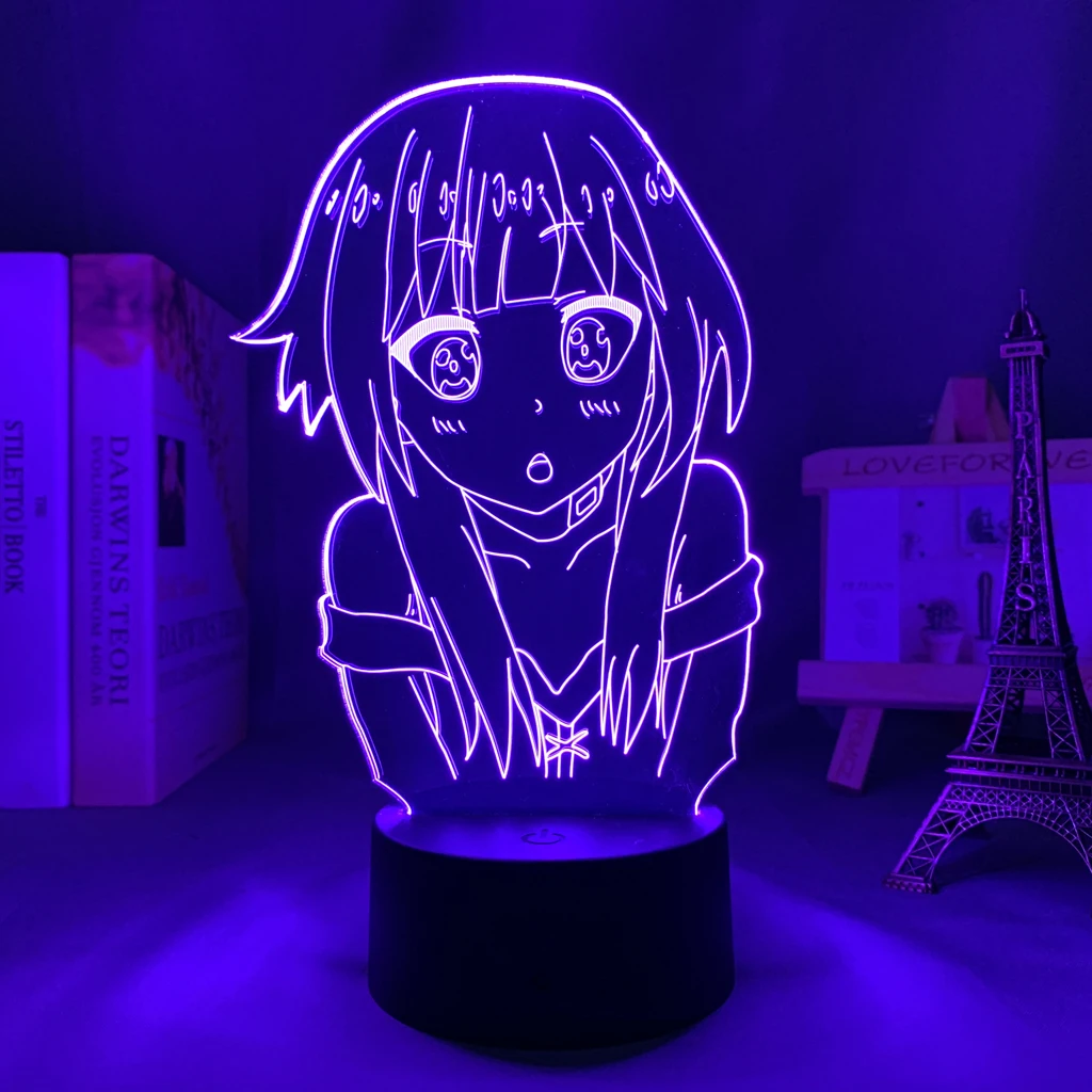 

Аниме 3d лампа KonoSuba для Украшения в спальню ночной Светильник для детей, подарок на день рождения, манга гаджет KonoSuba светодиодный ночной Свет...