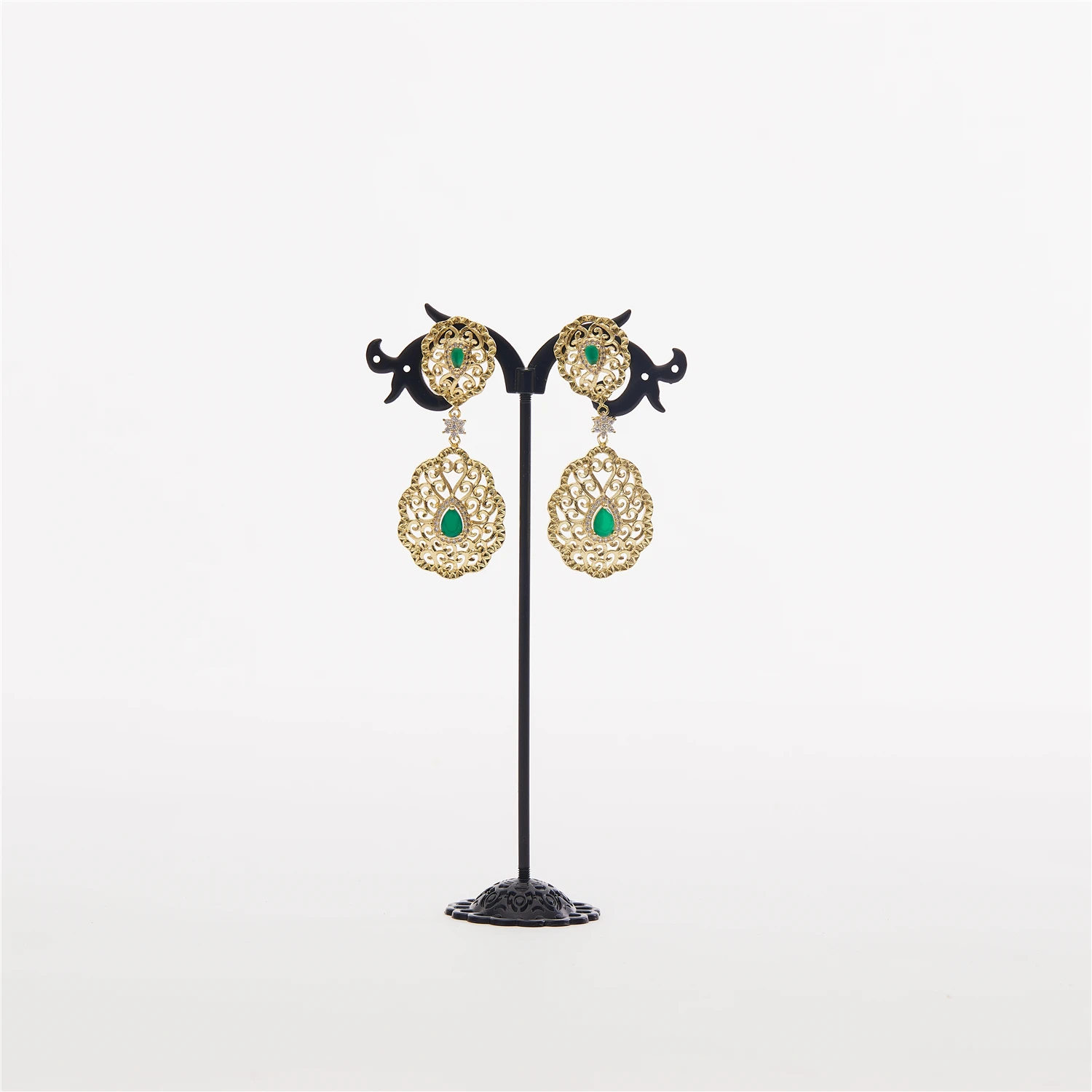 Марокканские кафтан свадебные золотые серьги красный и зеленый камень модные