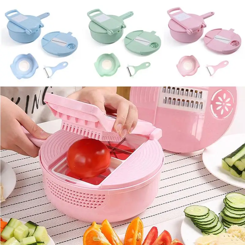 

Multifunctional Slicer Vegetable Slicer Potato Peeler Carrot Onion Grater Strainer Cutter Shredder Set Kitchen Gadget Tools